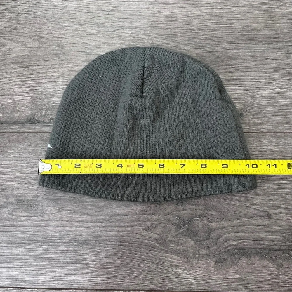 Quiksilver Mens Gray Knit Beanie Graphic Logo Surf Skate Snow Winter Hat